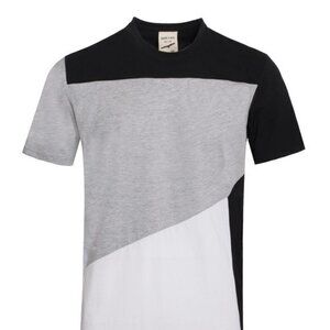 Men's Crew Neck Short Sleeve T-shirts Gray, Black and White Size Medium